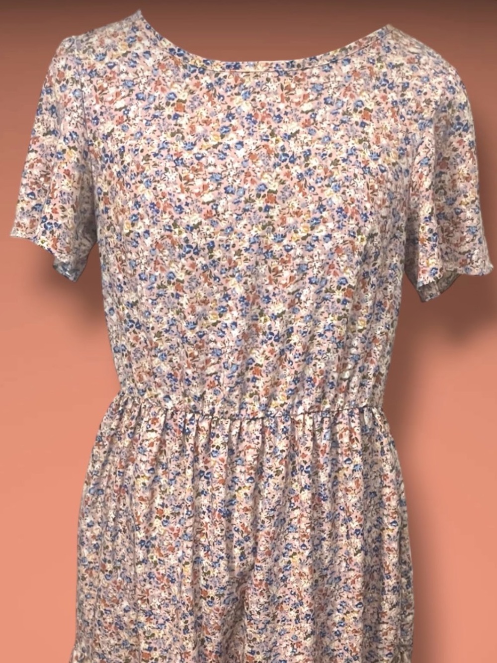 Anthropologie Floral Maxi Dress in Blue, Pink, Cream